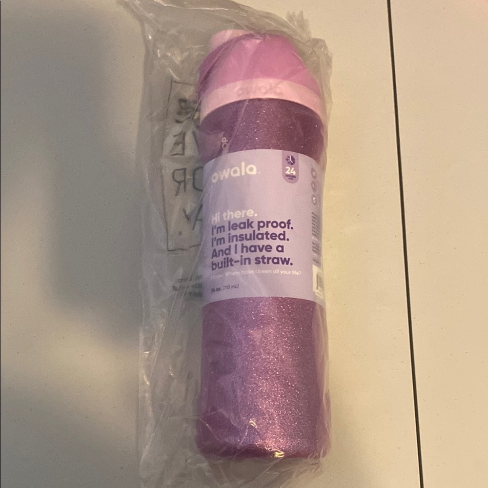 Owala Purple Insulated Water Bottle with Straw